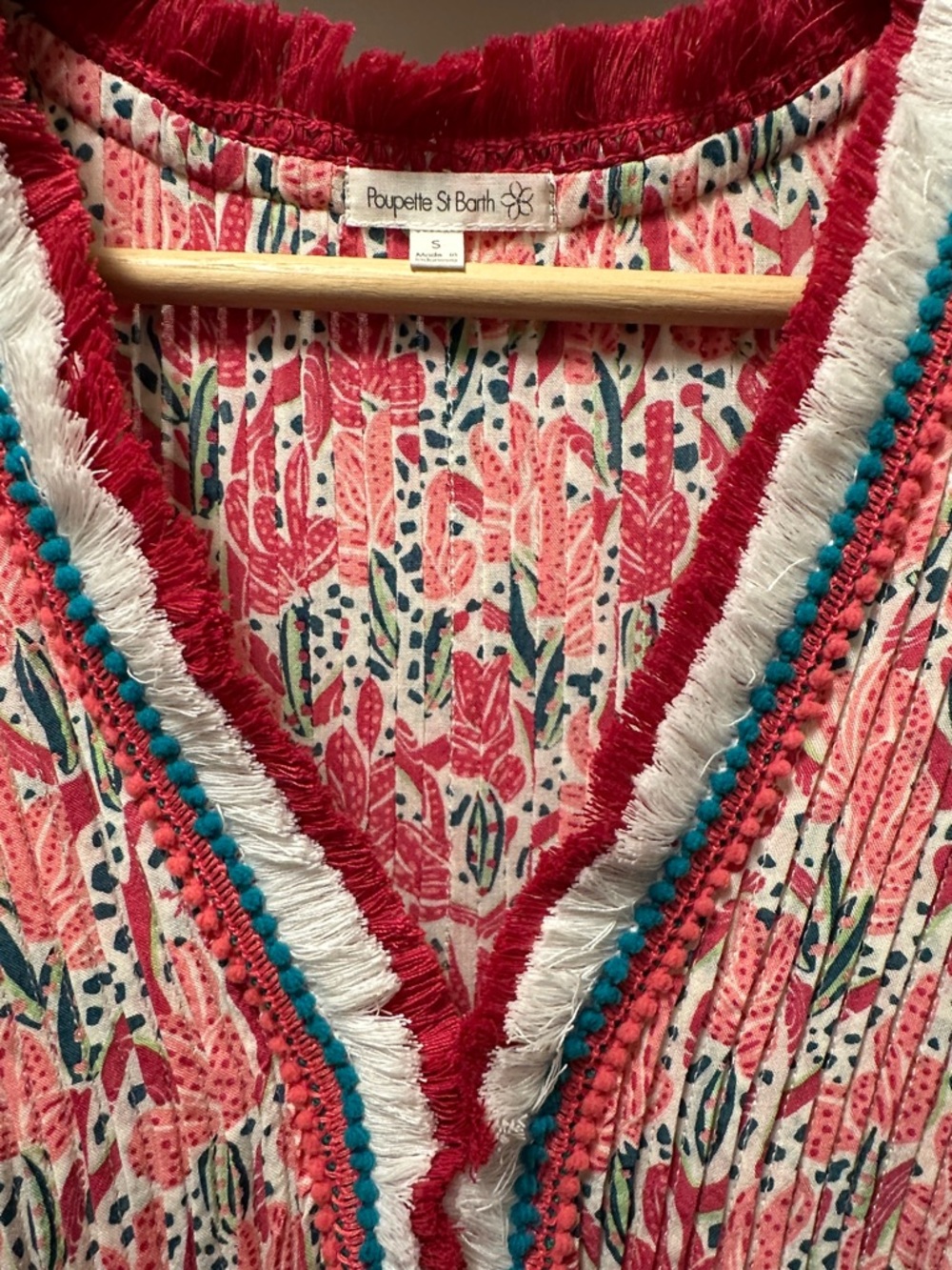Poupette St Barth Mini Dress Sasha Pink Cactus Size Small - Picture 3 of 5